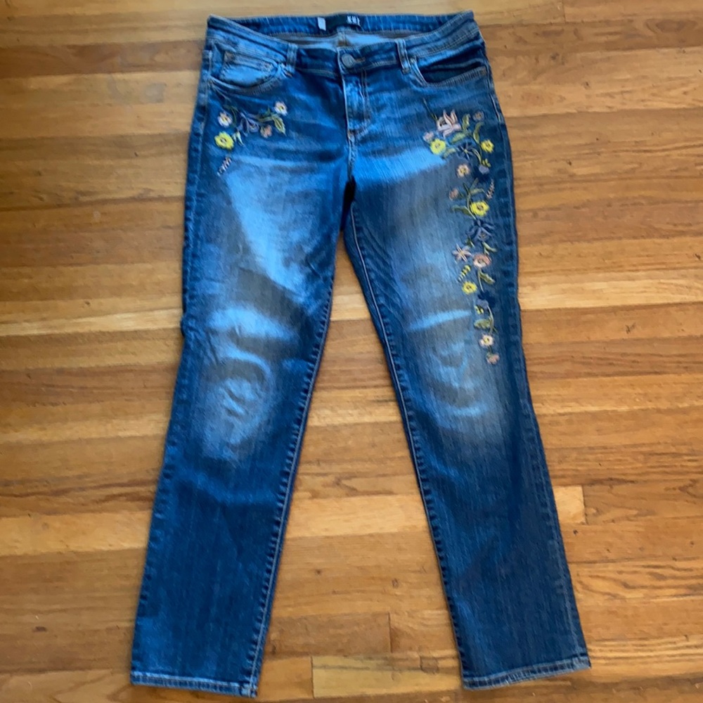 KUT jeans size 10. With floral embroidery. Used. Excellent condition